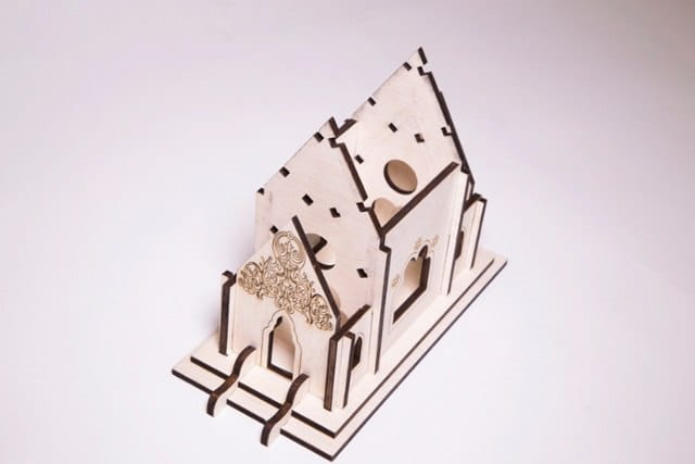 Laser Cut Pagoda House 3D Puzzle Wood Model