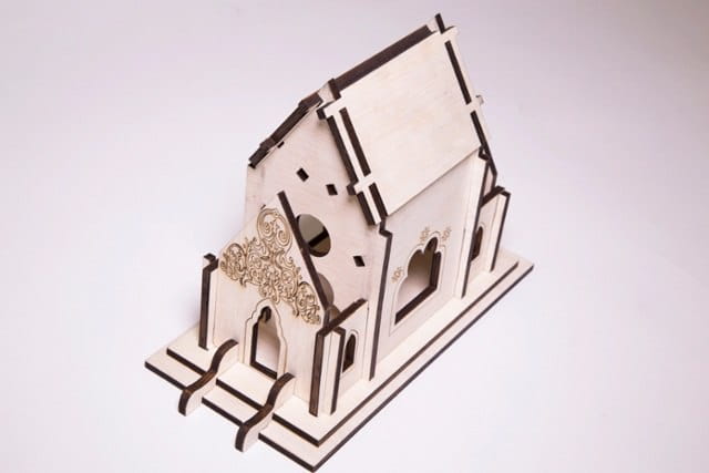 Laser Cut Pagoda House 3D Puzzle Wood Model