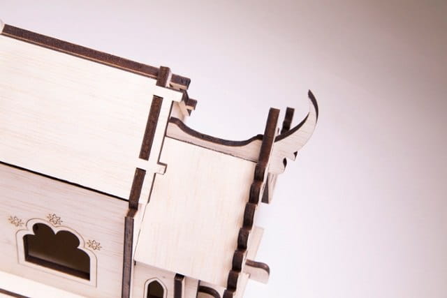 Laser Cut Pagoda House 3D Puzzle Wood Model