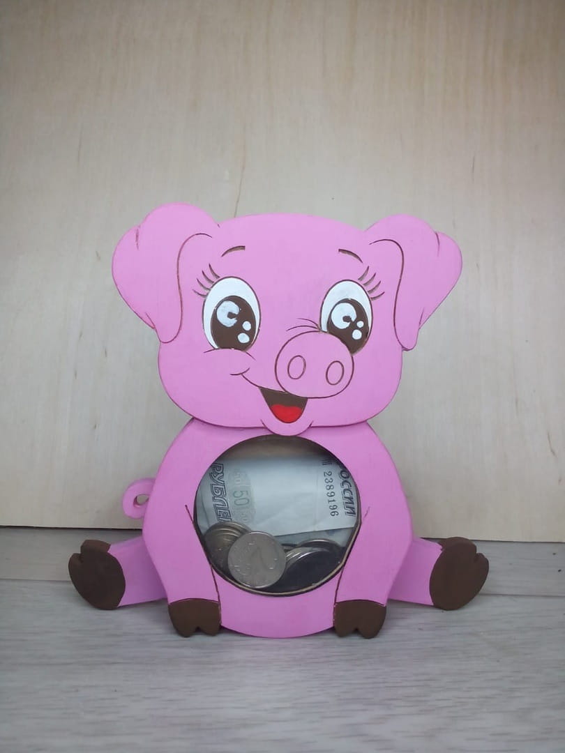 Laser Cut Piggy Bank for Kids