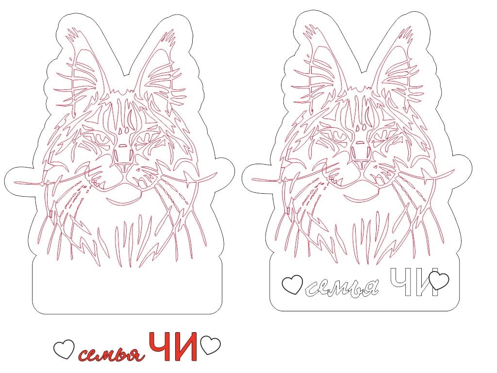 Laser Cut Maine Coon Cat Key Rack Cloth Hanger Hooks