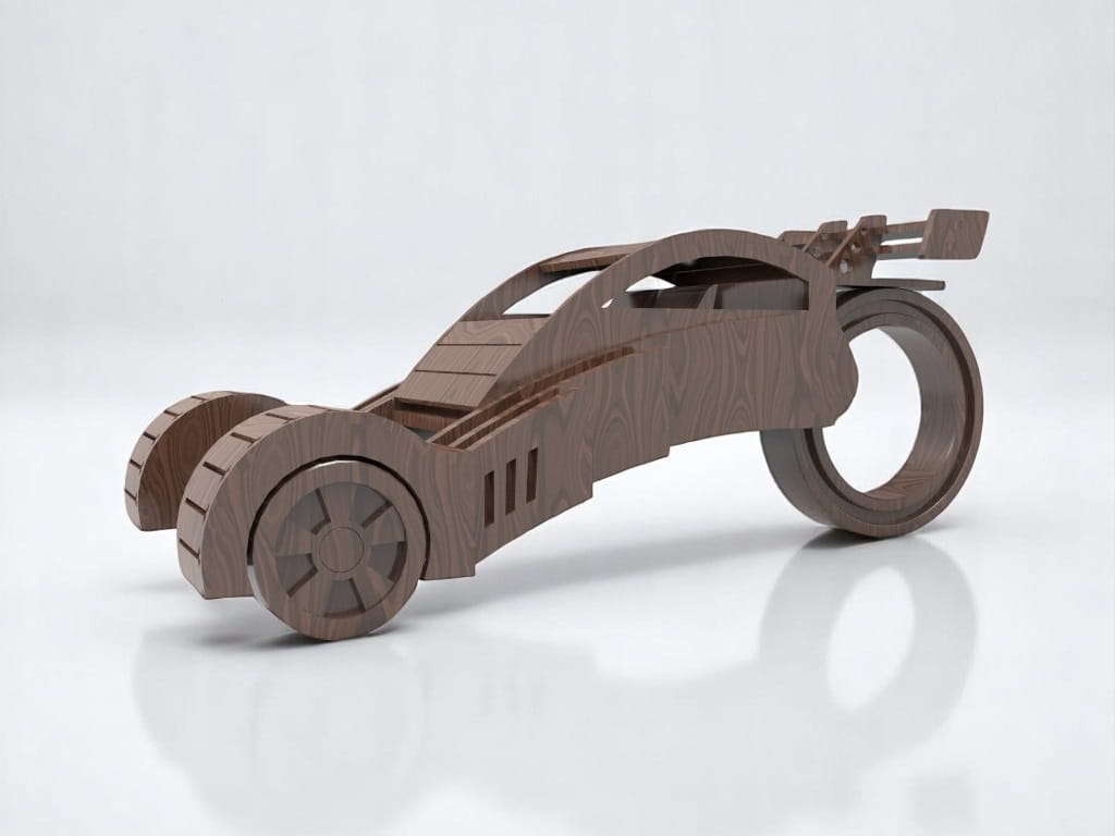 Laser Cut Futuristic Concept Car 3D Puzzle Wood Model