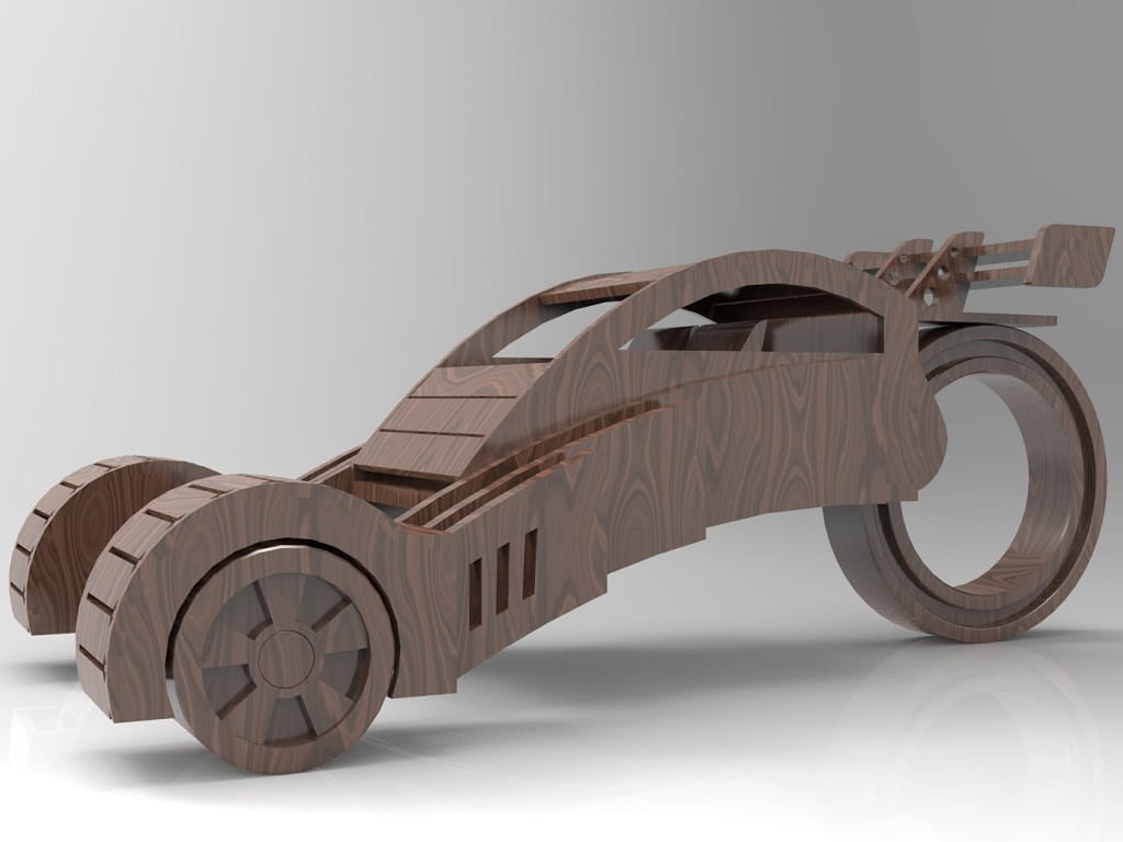 Laser Cut Futuristic Concept Car 3D Puzzle Wood Model