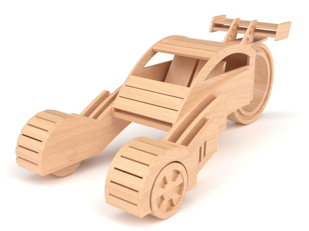 Laser Cut Futuristic Concept Car 3D Puzzle Wood Model