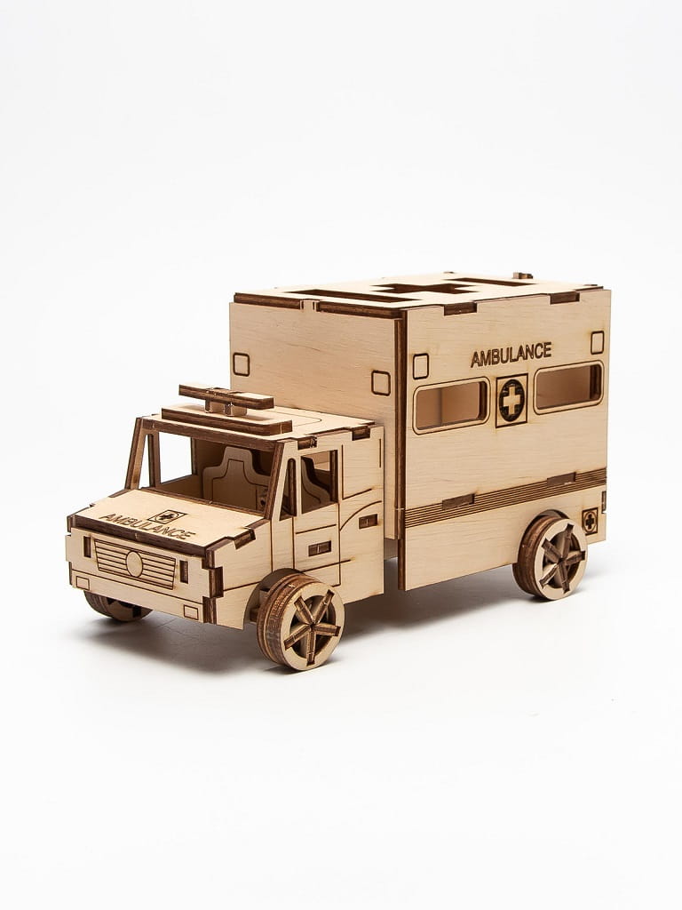 Laser Cut First Aid Organizer Ambulance 3D Puzzle
