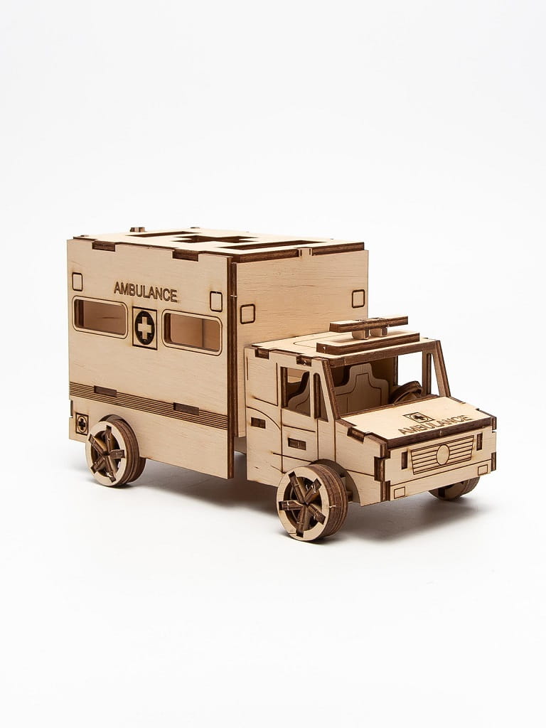 Laser Cut First Aid Organizer Ambulance 3D Puzzle