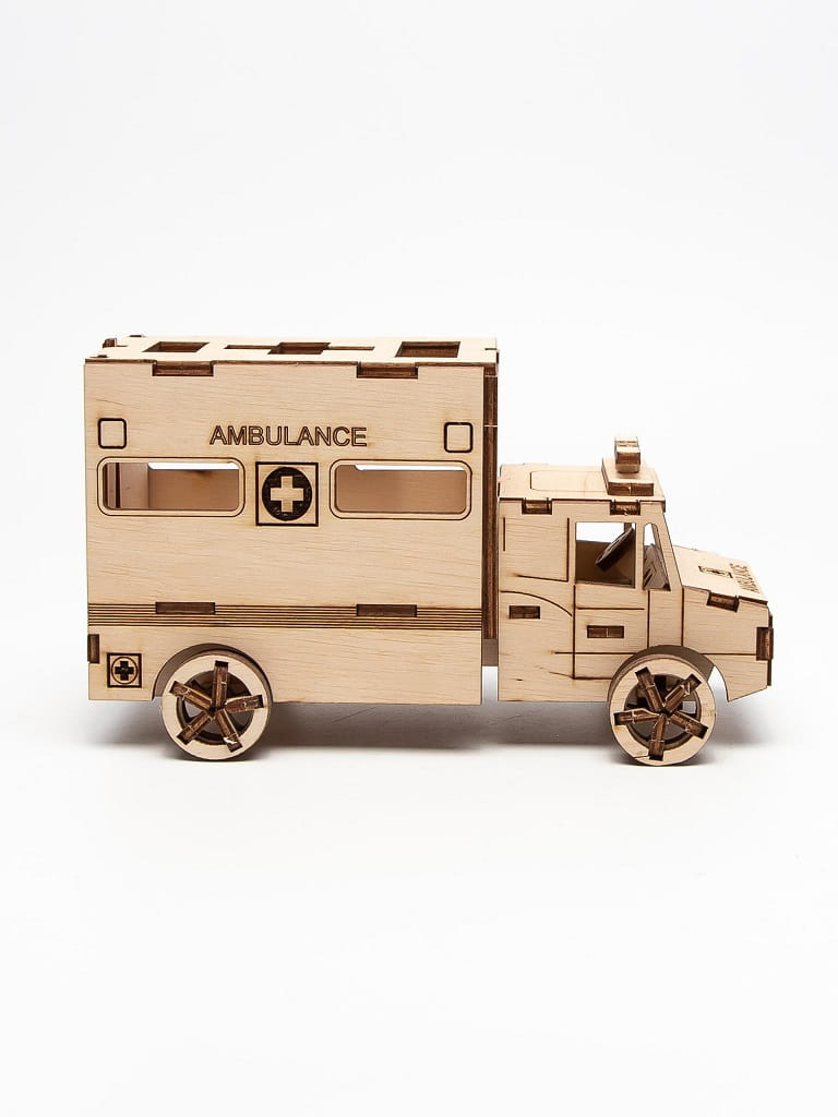 Laser Cut First Aid Organizer Ambulance 3D Puzzle