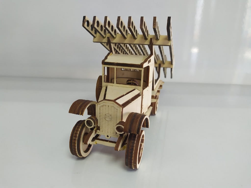 Laser Cut Katyusha Rocket Launcher 3D Wood Puzzle