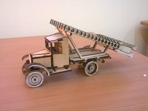 Laser Cut Katyusha Rocket Launcher 3D Wood Puzzle