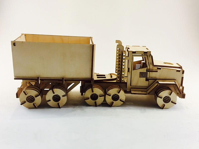 Laser Cut Truck With Trailer Toy 3D Puzzle