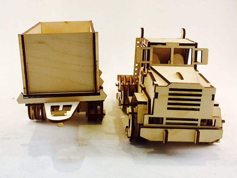 Laser Cut Truck With Trailer Toy 3D Puzzle