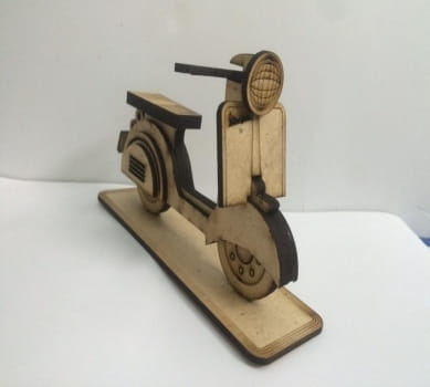 Laser Cut Vespa Scooter Tabletop Decor Stand