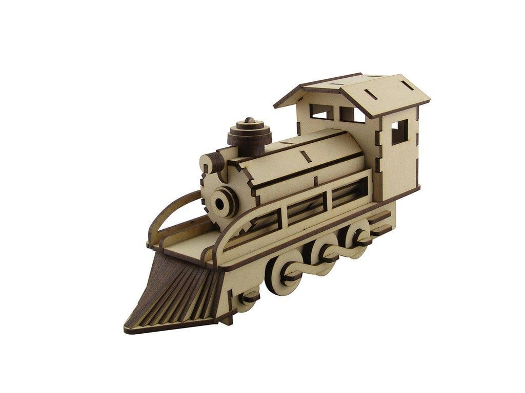 Laser Cut Steam Train Engine Toy 3D Wooden Puzzle Kit