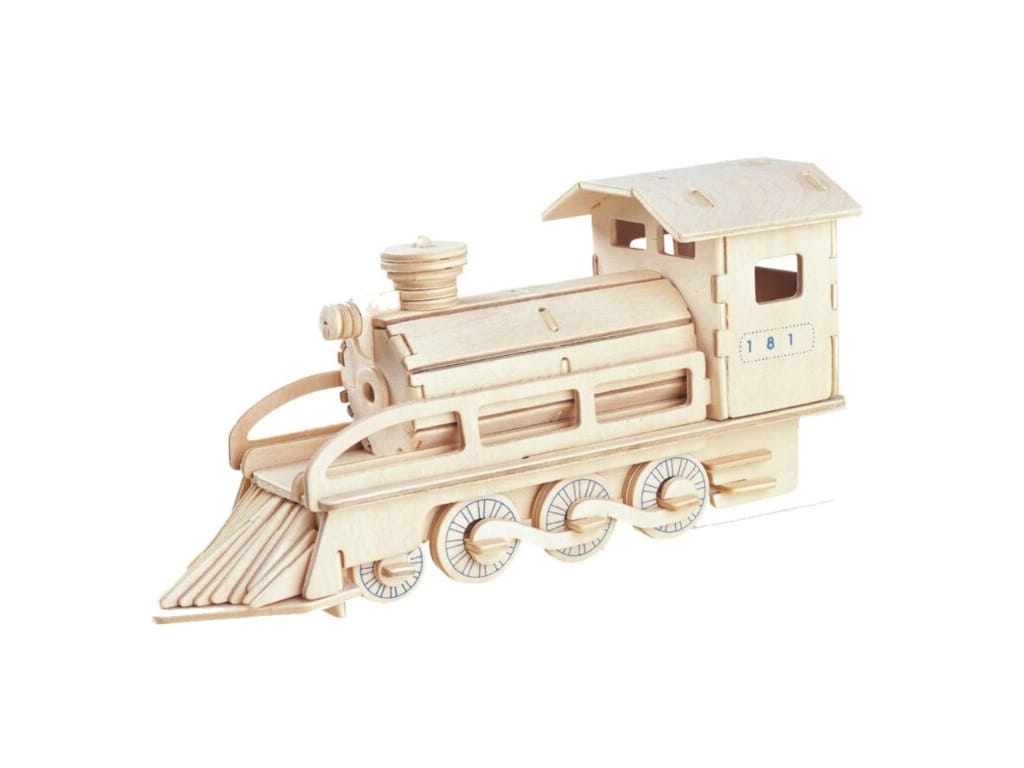Laser Cut Steam Train Engine Toy 3D Wooden Puzzle Kit