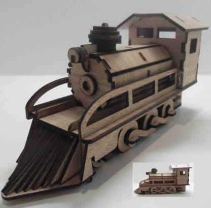 Laser Cut Steam Train Engine Toy 3D Wooden Puzzle Kit