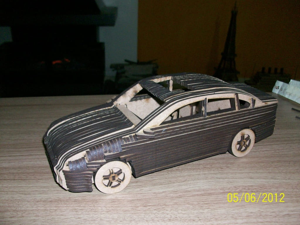 Laser Cut Opel Vectra Car Layered 3D Wood Model