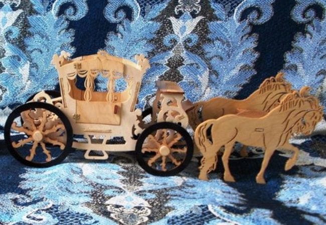 Laser Cut Royal Horse Carriage Horse Cart