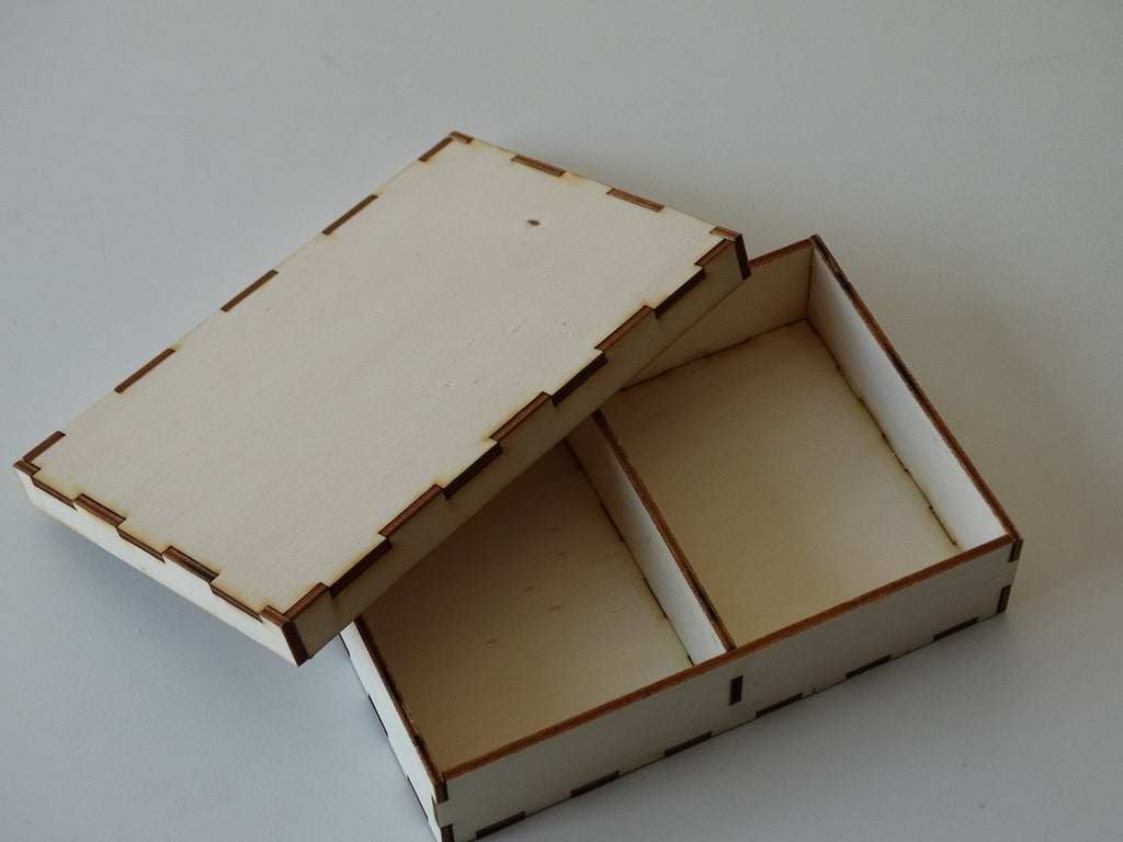 Laser Cut Wooden Sorting Storage Box With Lid