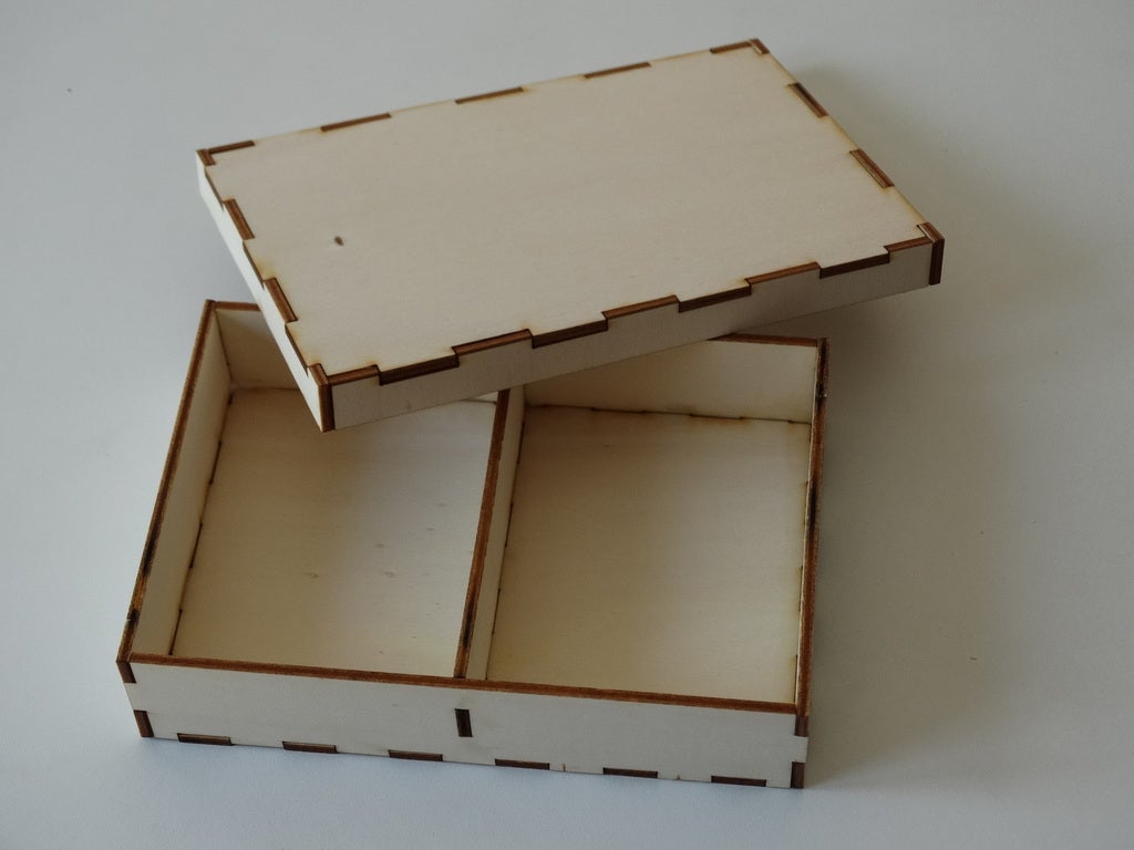 Laser Cut Wooden Sorting Storage Box With Lid