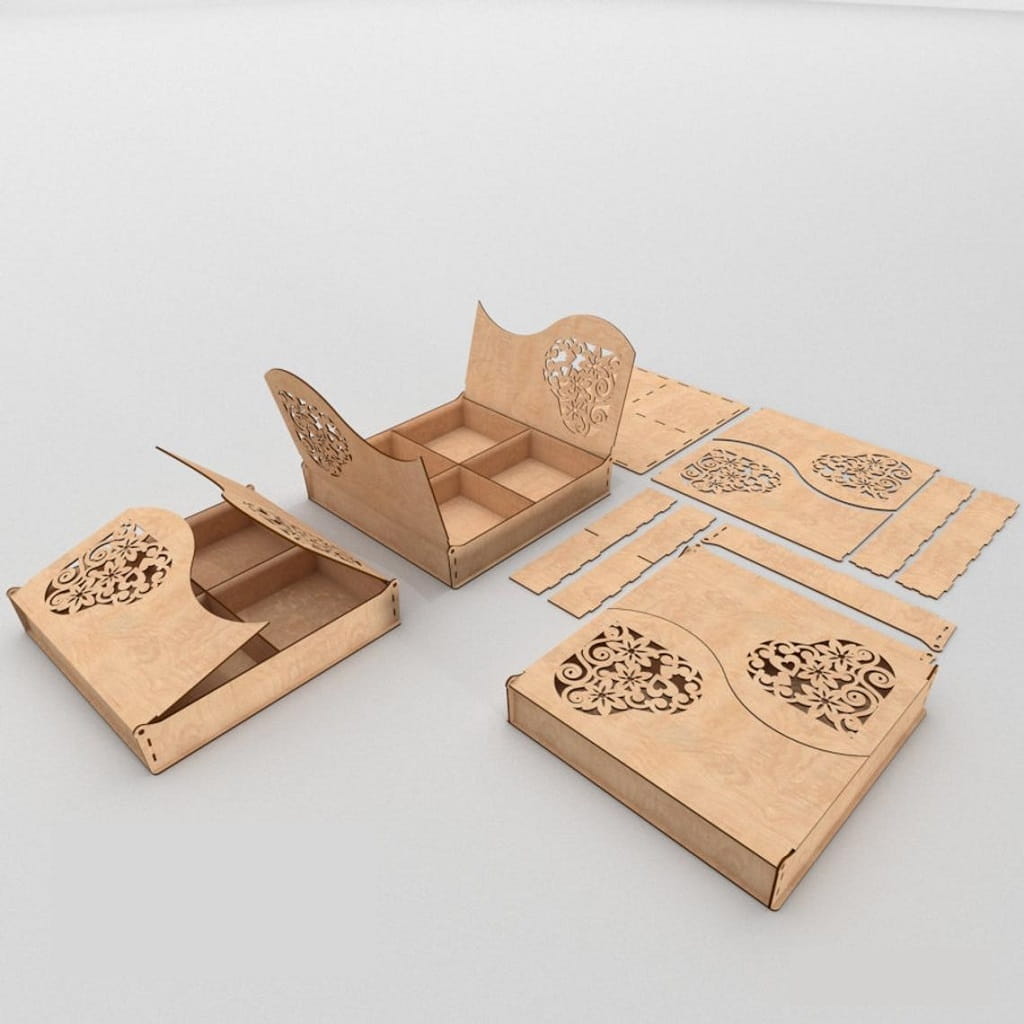 Laser Cut Wooden Love Gift Box