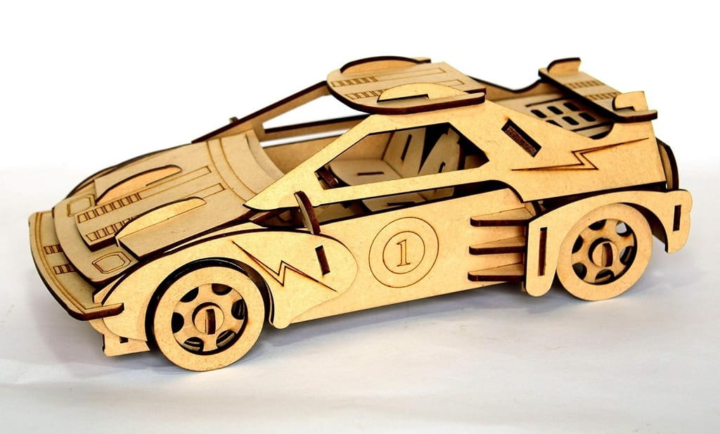 Laser Cut F 20 Car 3D Puzzle Wood Model