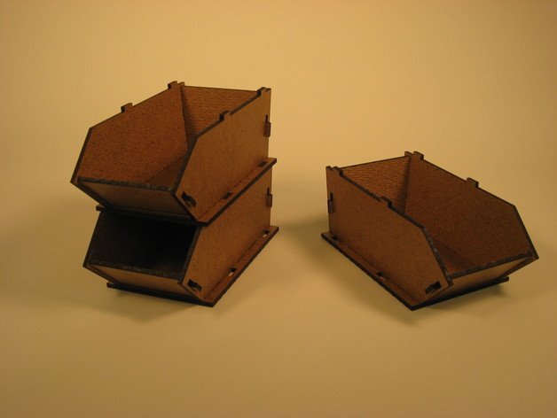 Laser Cut Stackable Storage Bins