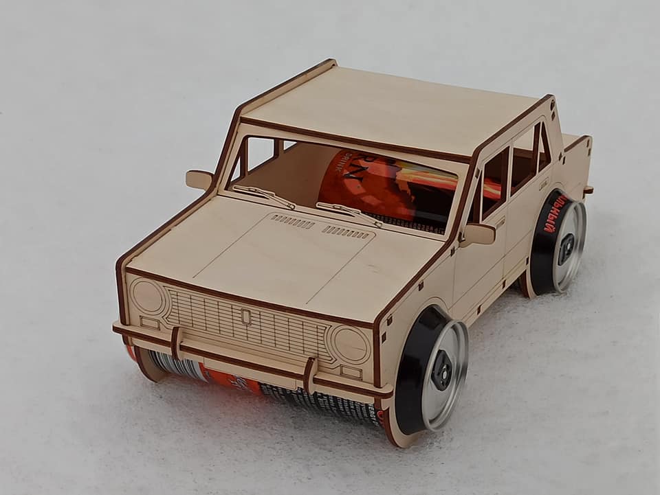 Laser Cut Wooden Car Soda Can Holder