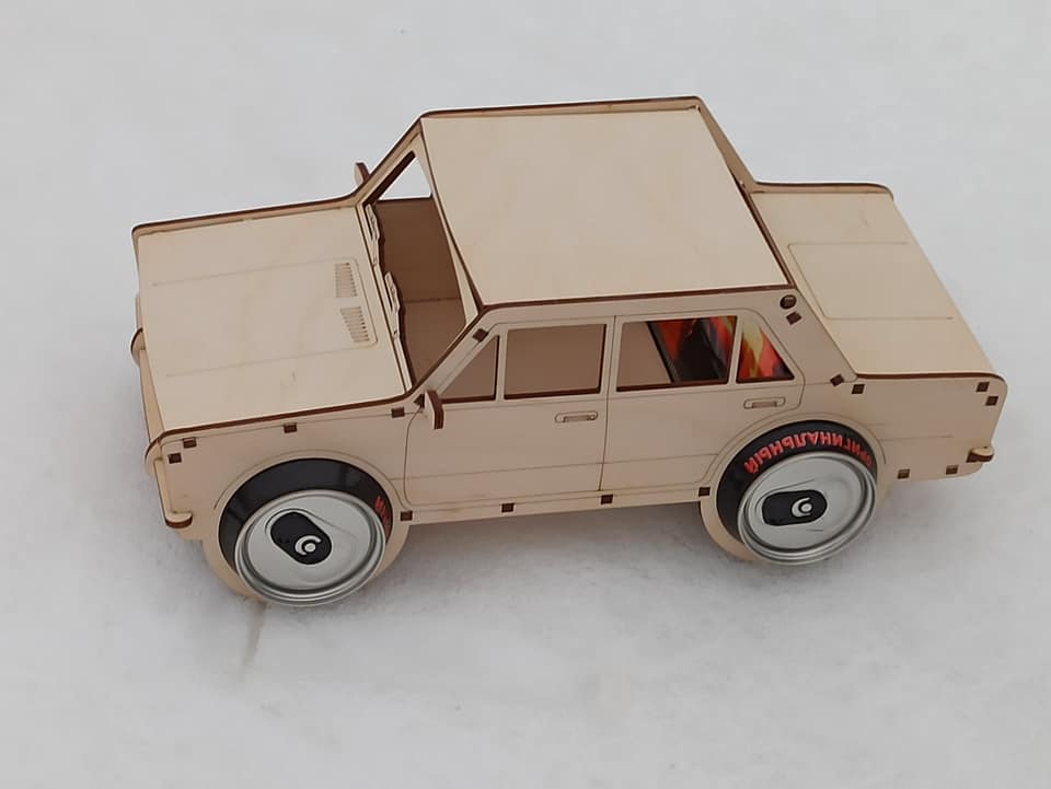 Laser Cut Wooden Car Soda Can Holder