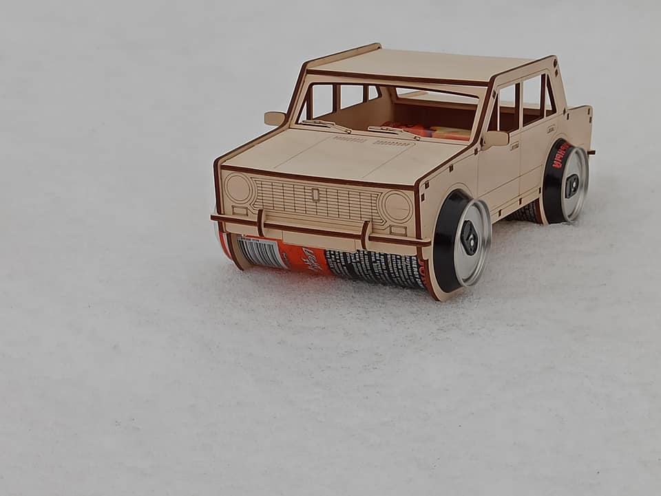 Laser Cut Wooden Car Soda Can Holder