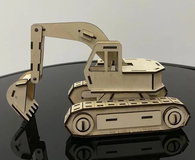 Laser Cut Excavator 3D Wooden Puzzle Model Kit