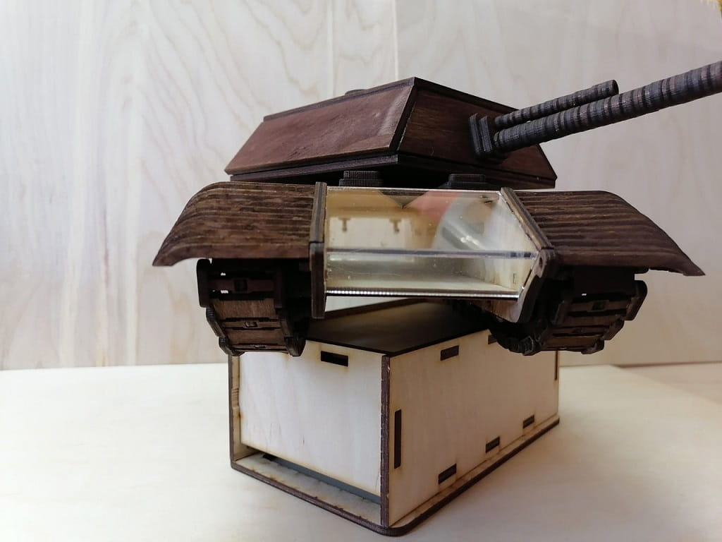 Laser Cut Army Tank Piggy Bank