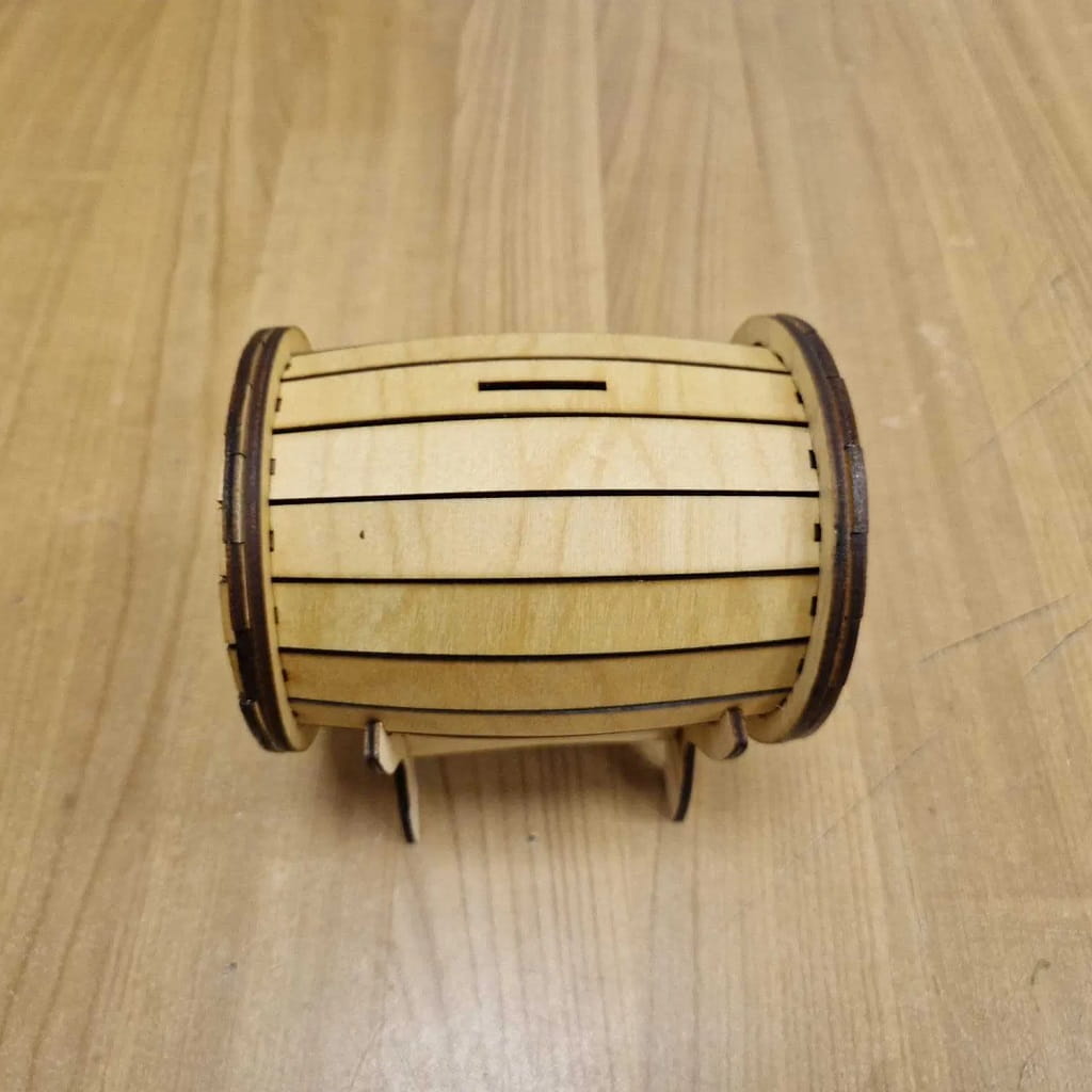 Laser Cut Barrel Shaped Piggy Bank