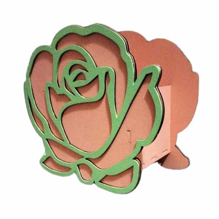 Laser Cut Rose Shaped Valentines Gift Box