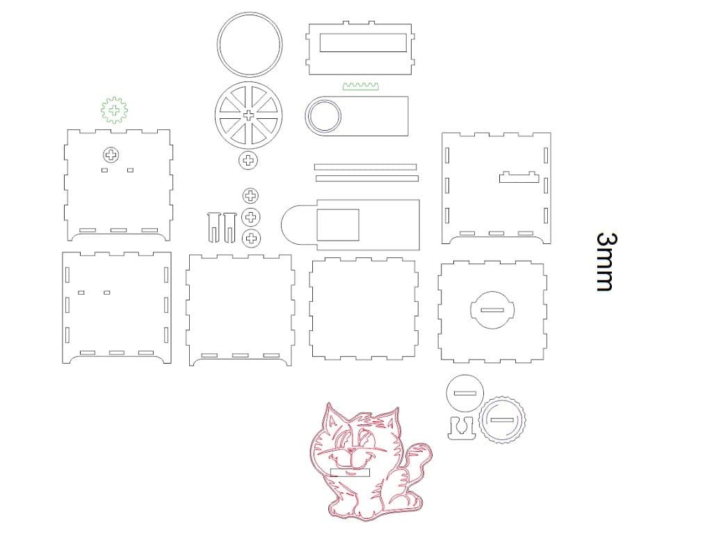 Laser Cut Cat Mechanical Coin Bank