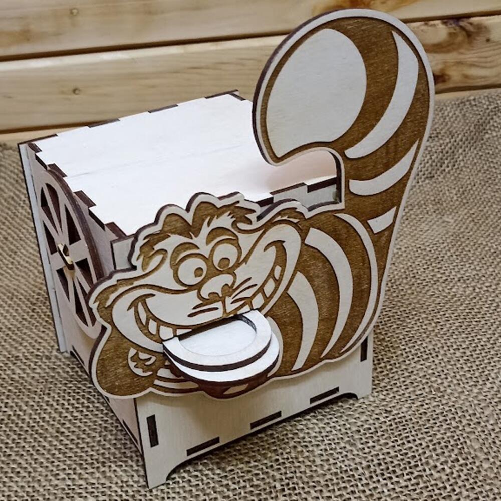 Laser Cut Creative Cheshire Cat Coin Bank