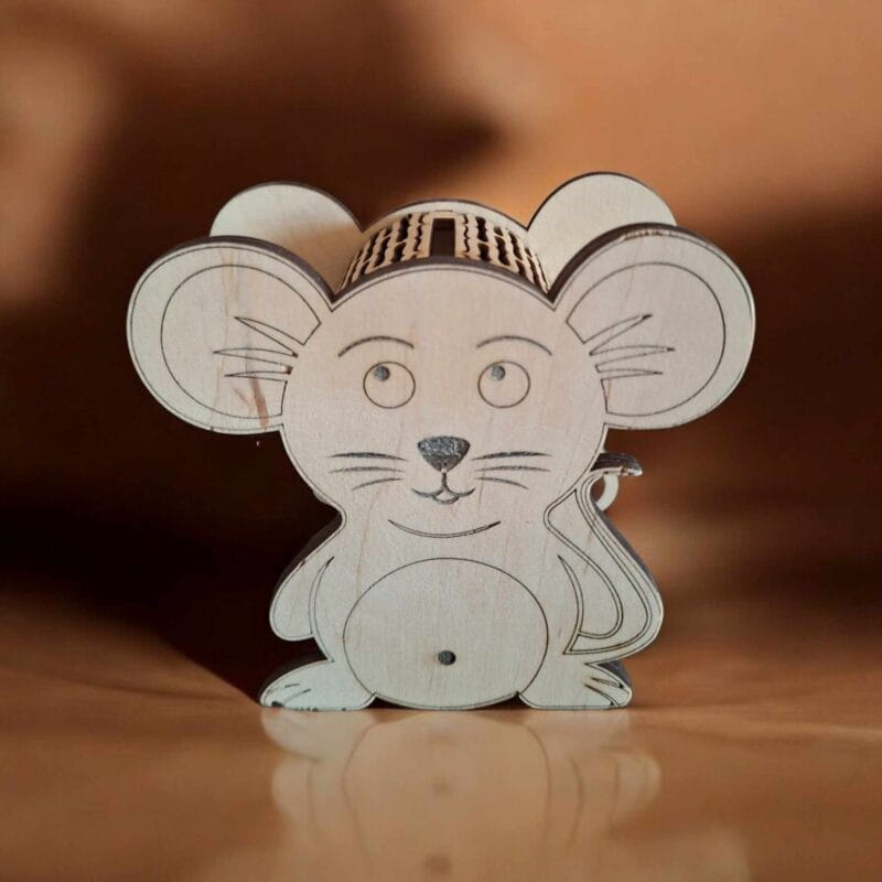 Laser Cut Cute Mouse Piggy Bank