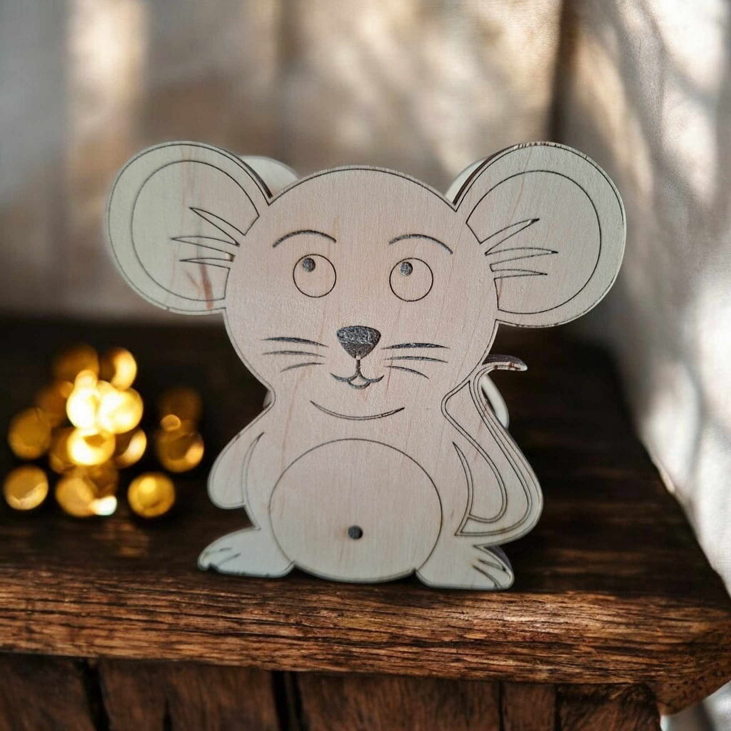 Laser Cut Cute Mouse Piggy Bank