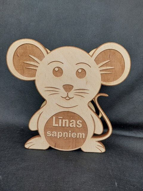 Laser Cut Cute Mouse Piggy Bank