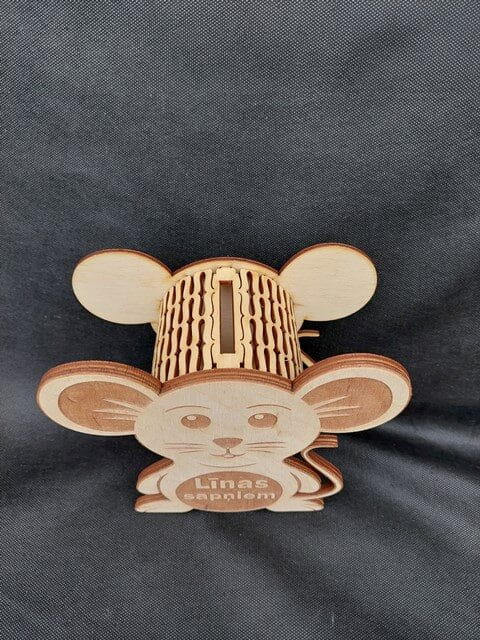Laser Cut Cute Mouse Piggy Bank