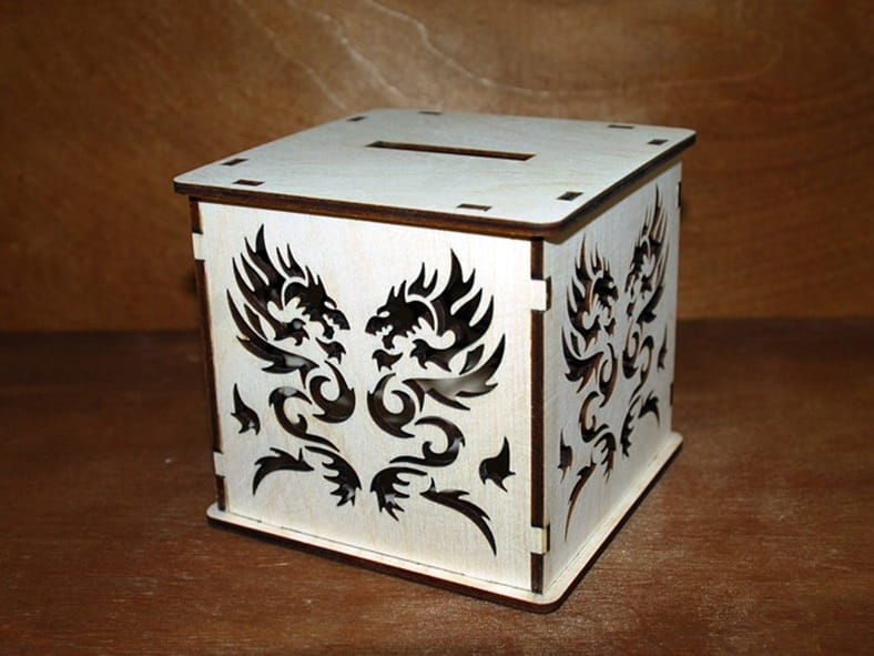 Laser Cut Dragon Piggy Bank Money Saving Box