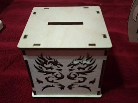 Laser Cut Dragon Piggy Bank Money Saving Box