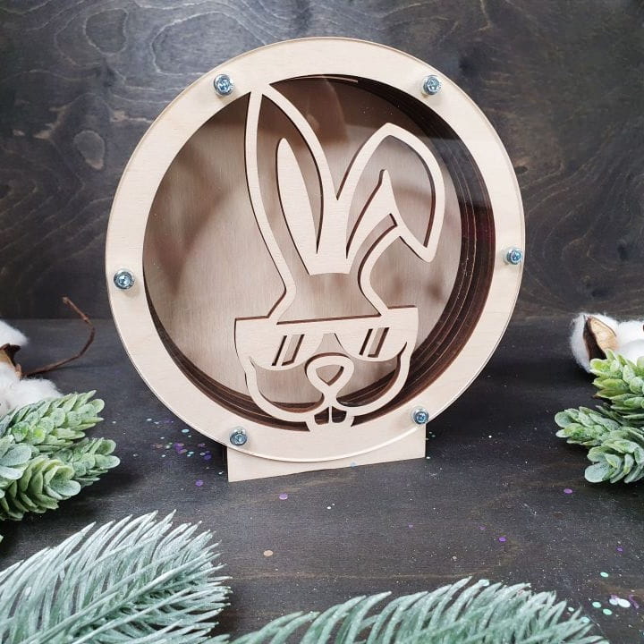 Laser Cut Easter Bunny Piggy Bank
