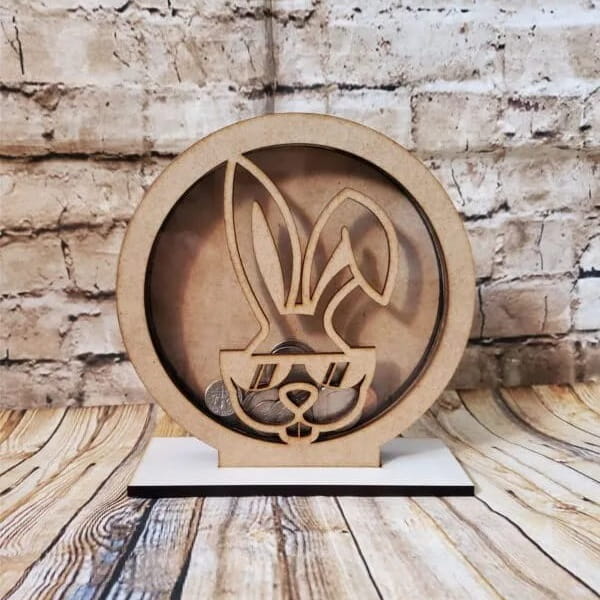 Laser Cut Easter Bunny Piggy Bank