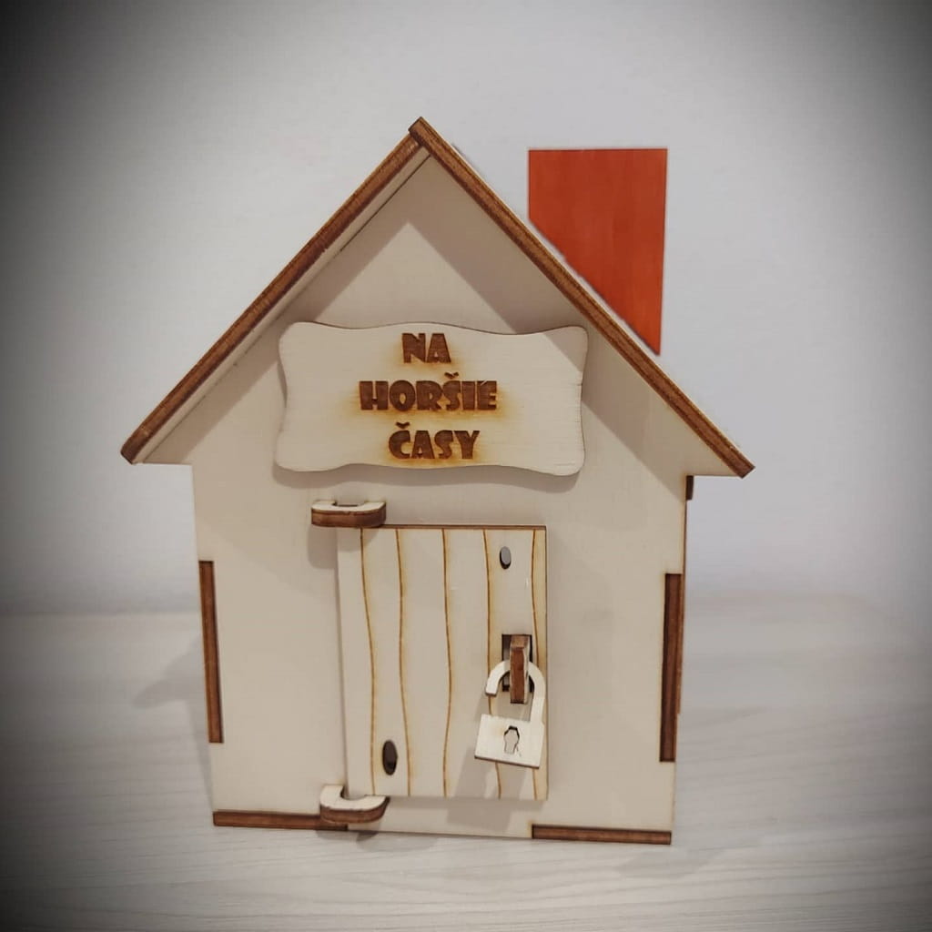 Laser Cut House Coin Bank Money Box