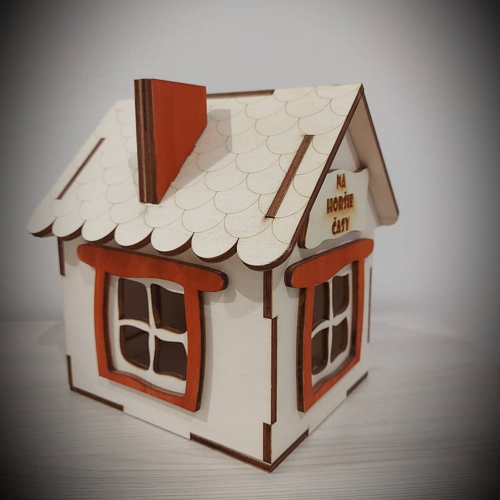 Laser Cut House Coin Bank Money Box