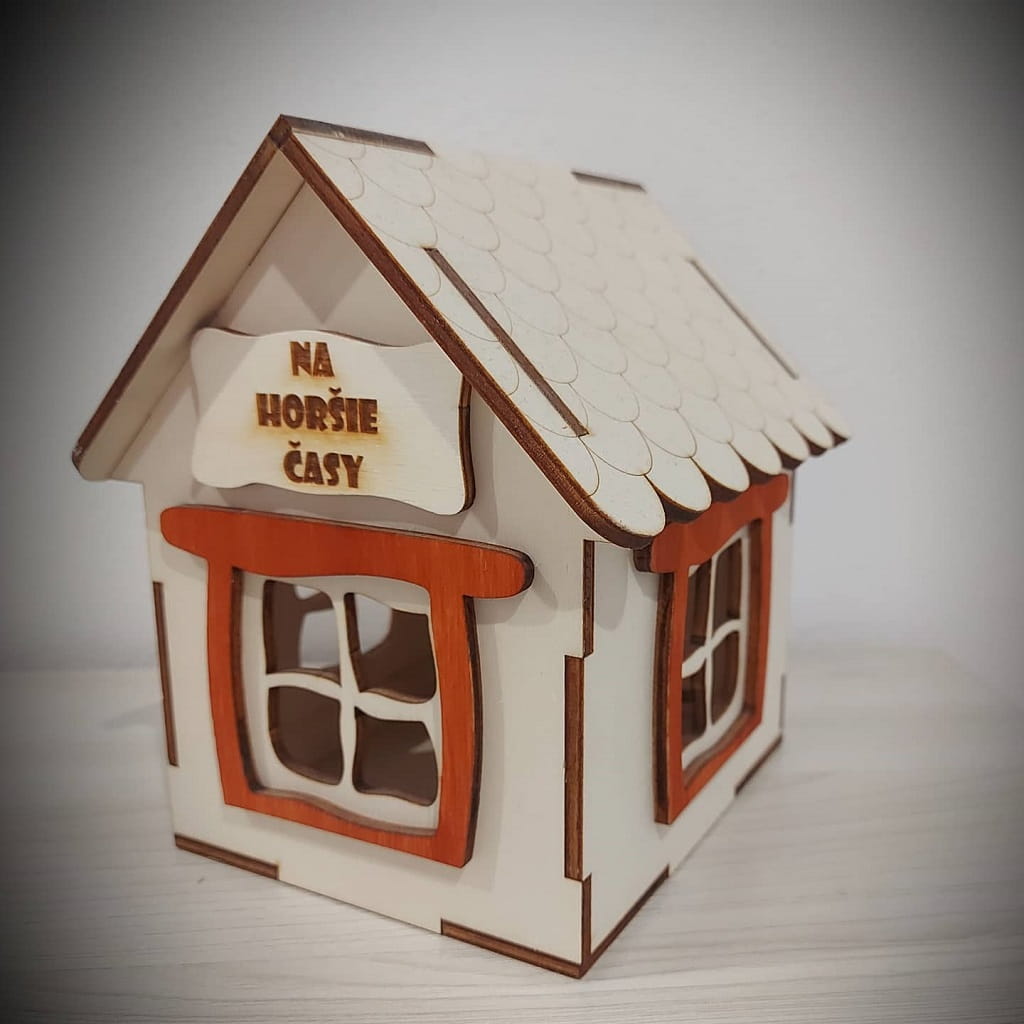 Laser Cut House Coin Bank Money Box