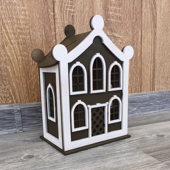 Laser Cut House Piggy Bank for Kids