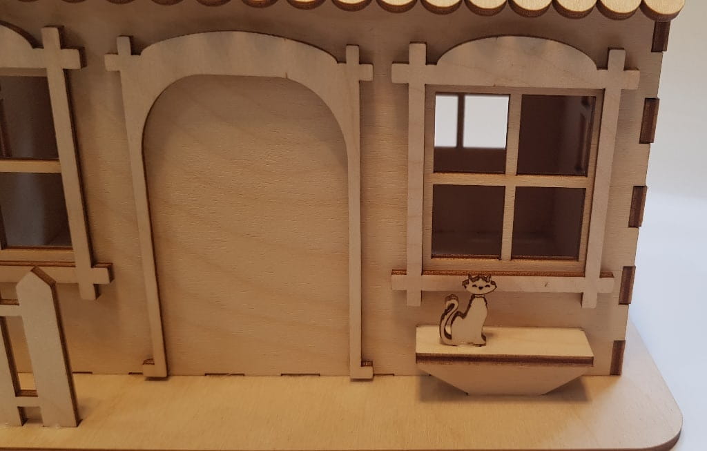 Laser Cut House with Fence Piggy Bank