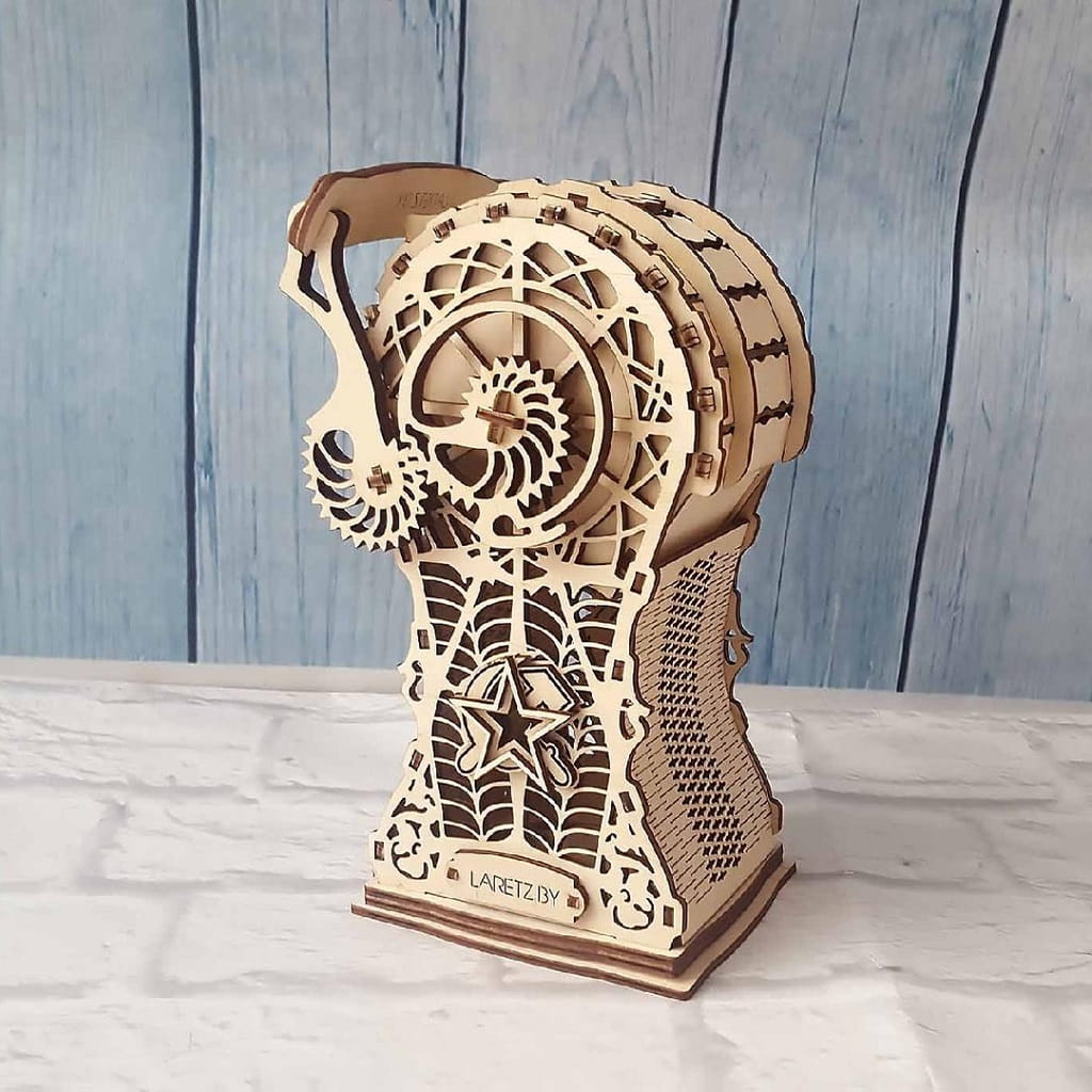 Laser Cut Mechanical Gear Piggy Bank