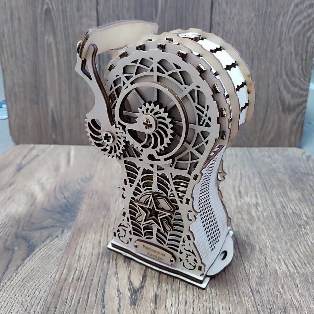 Laser Cut Mechanical Gear Piggy Bank